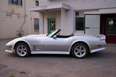 1975 Corvette customized to look like an 1980 Corvette